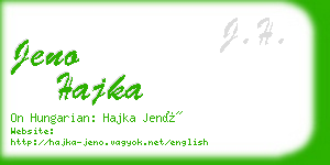 jeno hajka business card